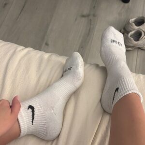 Nike White Dri-FIT Crew Socks